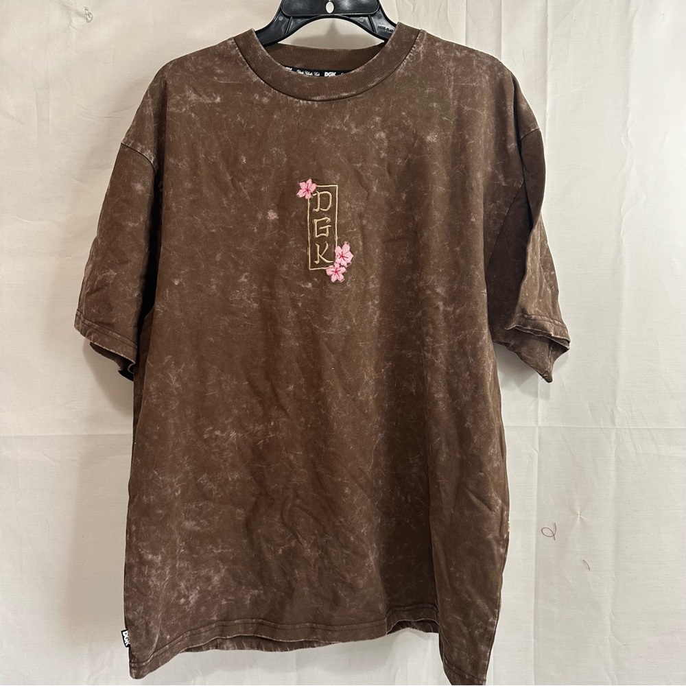 DGK Eternity Brown Wash T-Shirt with Cherry Blossoms Graphic